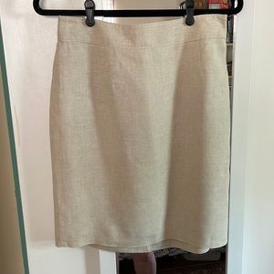 Tan Linen Pencil Skirt